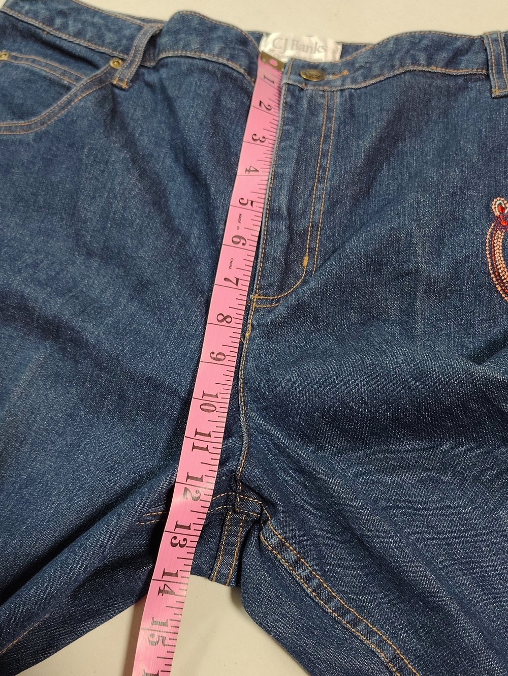 Christopher & Banks Cotton Stretch Embroidered Floral Boot Cut Jeans Size 20W - Picture 11 of 15